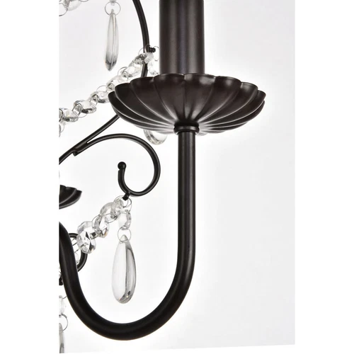 Ceiling Light Fixture Crystal Chandelier Black Shabby an Chic Rustic Dining Room - Picture 2 of 5