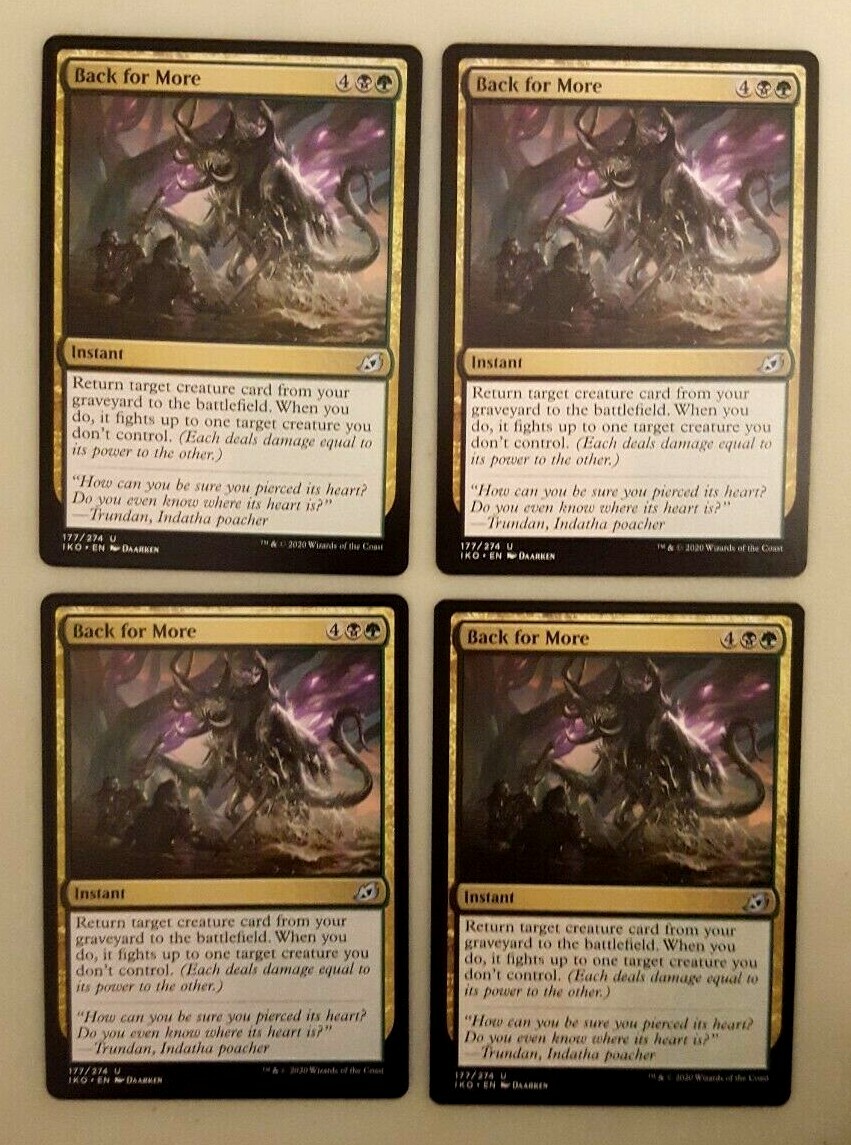 4x Back for More Ikoria MTG Magic the Gathering NM Playset | eBay