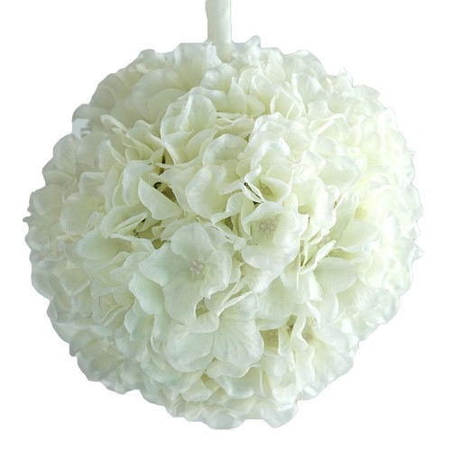 4 Cream Hydrangea 7" wide Kissing Balls Wedding Party Bouquets Centerpieces SALE - Picture 4 of 5