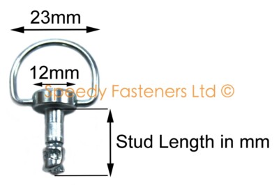 Set Of 4 Dzus Fastener Studs D8-316-414-190 With D-Ring Bail - 6mm X 17mm For Motorcycle Fairing