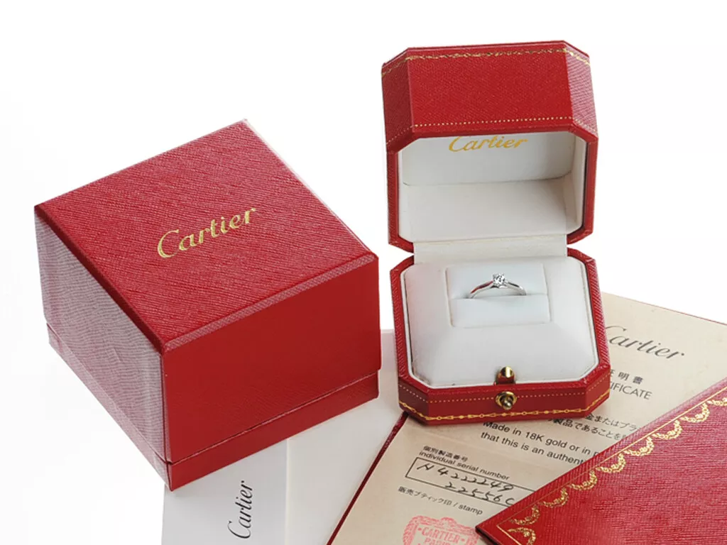CARTIER 1895 SOLITAIRE RING PLATIN 0 18ct. DIAMANT BRILLANT 950