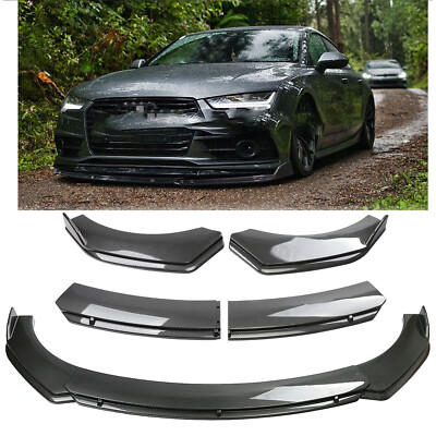 Universal For Audi Carbon Fiber Style Front Bumper Splitter Spoiler Body Kits