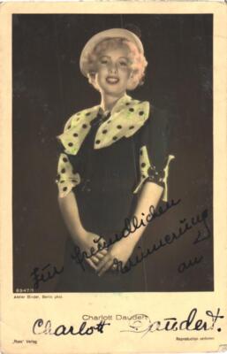 AK CHARLOTT DAUDERT ( 1961)  handsigniert 1935 , und Widmung