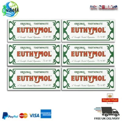 6 X Euthymol Original Toothpaste 75 ml expire 09/2027