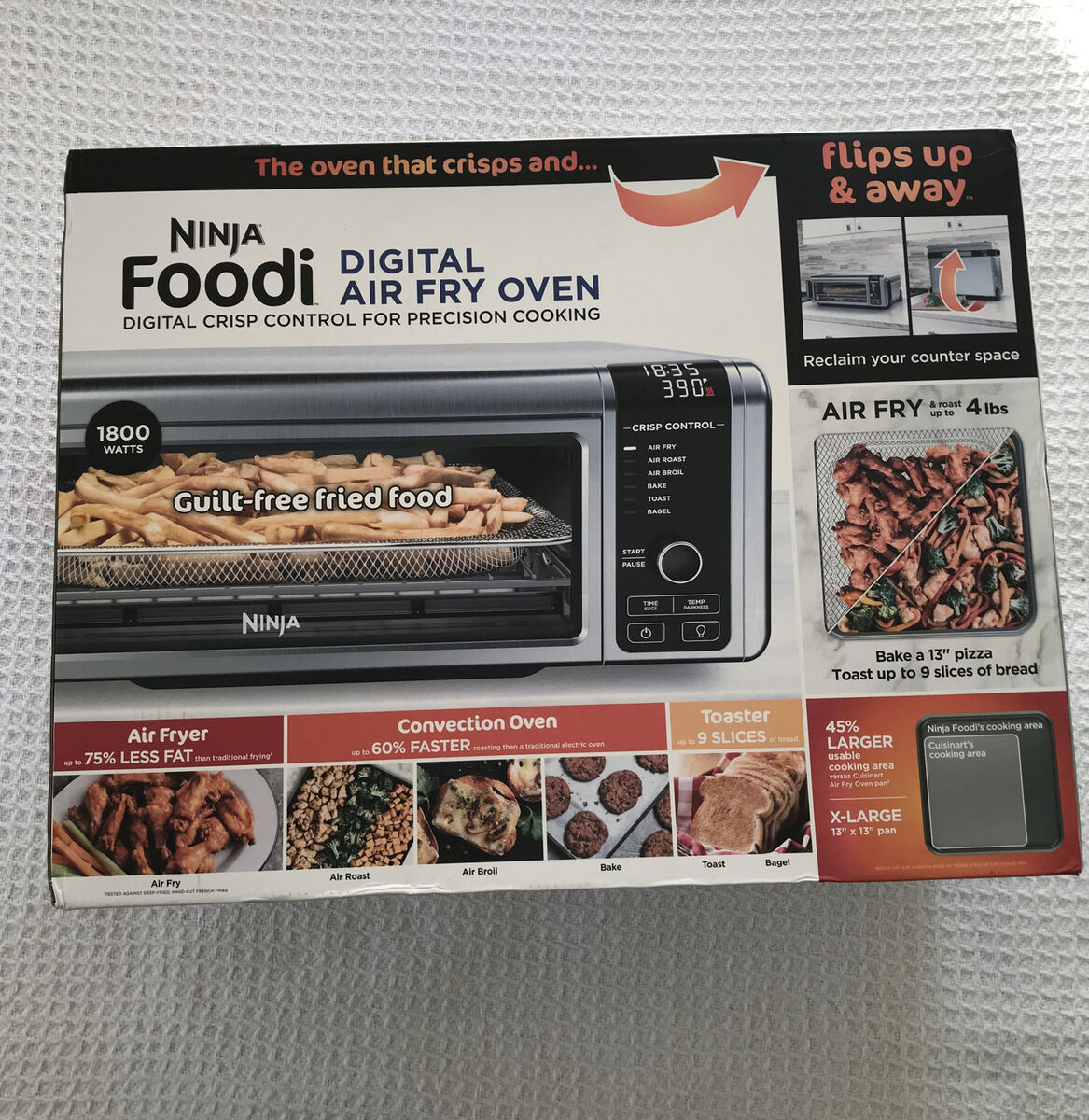 Ninja SP100 Digital Air Fry Countertop Oven with 8-In-1 Functionality, Flip  up