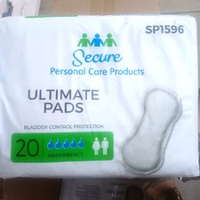 Secure Personal Care Products. 1 Pack 20 Pads. Ultimate Pads. SP1596 BRAND NEW.