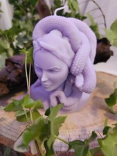 Medusa Kerze Sojawachs - Griechische Mythologie Deko Statue Skulptur Handarbeit
