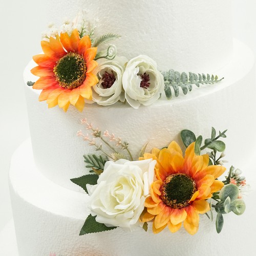 Sunflower Cake Topper Flower Fall Wedding Flower Cake Topper Flower Arrangements