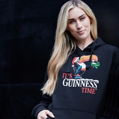 Guinness - Unisex Tukan Weihnachten Hoodie in Schwarz - Extra Extra Large