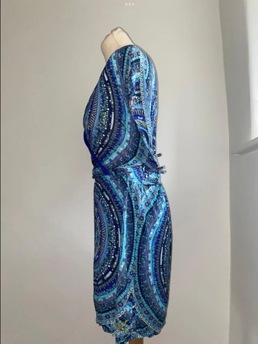 Desigual hippie boho chic blue spiral patterned dress size xl - Picture 3 of 5