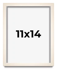 White Wash 11x14 Wood Shadow Box with White Acid-Free Backing 3/4" Usable Depth