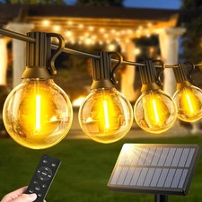 Solar String Lights 14M 45.9ft LED Warm White Outdoor Waterproof Festoon