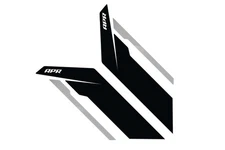 APR Passenger and Driver Side Sideburns Sticker Black Section with Silver Stripe