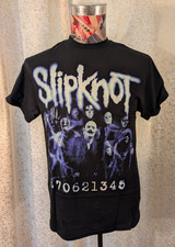Officially Licensed Double Sided Slipknot Member Numbers Photo Black T-Shirt