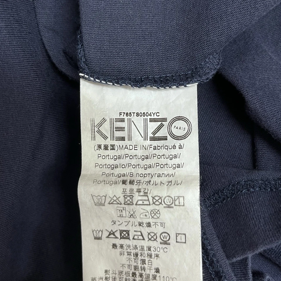 Camiseta Kenzo Paris Para Hombre Talla XL Azul Marino Cuello Redondo Manga Corta Gráfico Tigre Foto 4 de 4