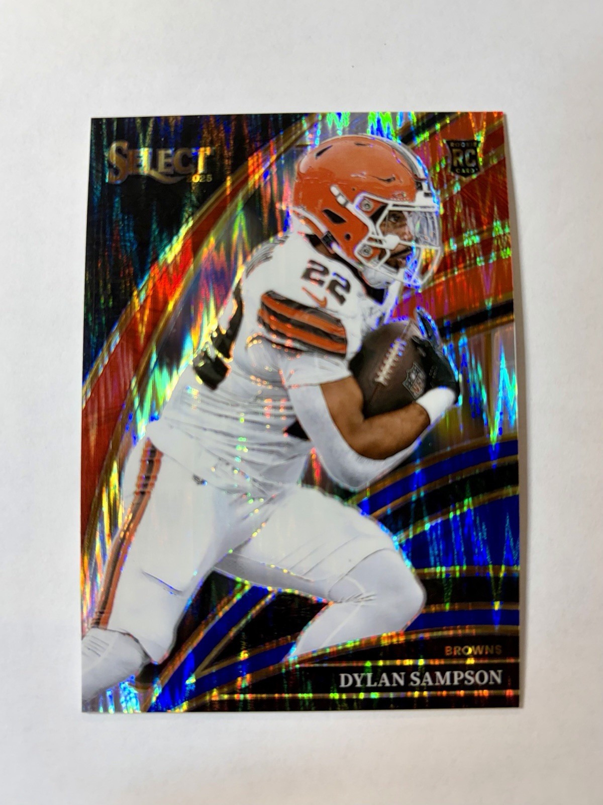 2025 Panini Select - Dylan Sampson Red & Blue Shock Club Level Browns Rookie