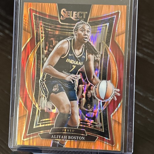2025 WNBA Panini Select Aliyah Boston Orange Flash Prizm #64