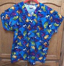 NWOT Rainbow Kitty Scrub Top By S.C.R.U.B.S. Size Small