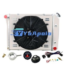 4 Row Aluminum Radiator w/ Shroud Fan Relay 73-74 Nova Apollo Ventura GM