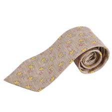 Excellent condition HERMES tie all over pattern silk men s made in France beige