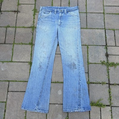 Vintage Lee Riders Bootcut Jeans 1960s Flares 1970s Light Wash 35 x35 