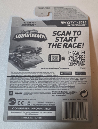 2015 HOT WHEELS '83 Chevy Silverado Fram orange HW City great card - Picture 2 of 4