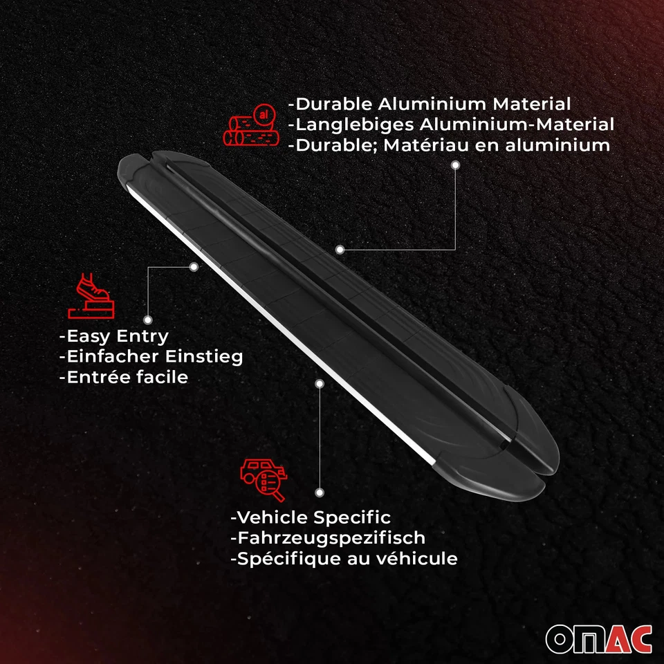 estriberas laterales barras Nerf para Hyundai Tucson 2022-2025 negro plata 2x Foto 3 de 4