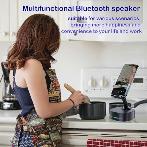 Bluetooth Speaker with Wireless Charging and Cell Phone Stand,Best Black - Photo 4 sur 7
