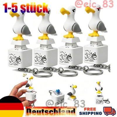 Fidget Toy Seagull Mine Keychain,Button with Sound Rechargeable Keyboard Clicker