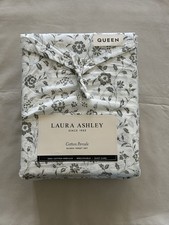 NEW 4pc Laura Ashley Queen Sheet Set French Country Floral MIRANDA GREEN  White