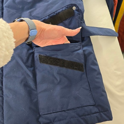 Bates EUC two-tone jacket belted full zip Large blue orange - Picture 13 of 17