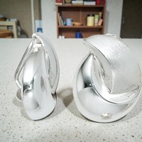 Ohrclips 925 Sterling Silber Rhodiniert Mattiert Ohrringe Clips
