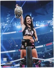 AJ Lee WWE Signed 16" x 20" Raising Women's Intercontinental Championship Photo