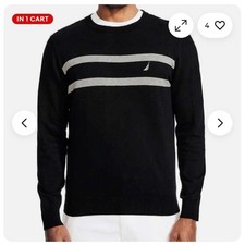 NWT Nautica Crew Neck Men's Striped Cotton Sweater XL