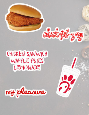 Chick Fil A 5pc Food Sticker Pack