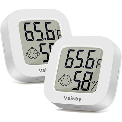 Vaikby Indoor Thermometer 2Pack, Humidity Gauge Meter Digital Hygrometer   