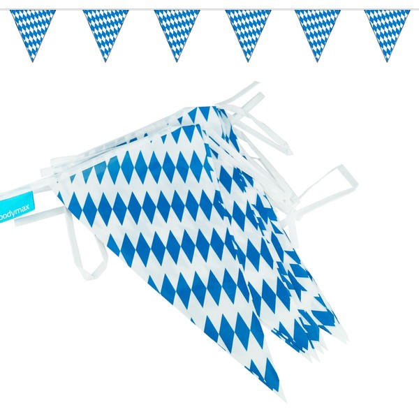 10 M Wimpelkette Girlande Bavaria Bayern Raute Oktoberfest Bayrisch Blau Weiß-image