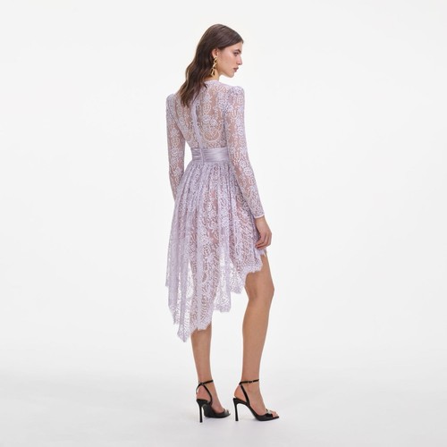 Auto Portrait Lilas Dentelle Robe Taille UK4=US0 - Photo 2 sur 4