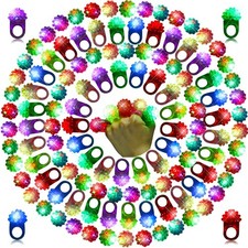 100 Pcs LED Flashing Rings - Glow in the Dark Party Favors for Kids