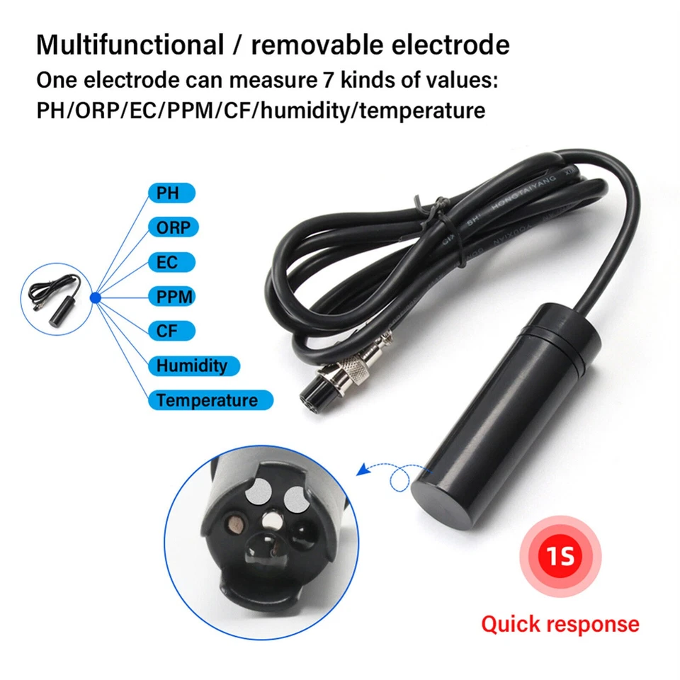 7in1 Smart Monitor Fish Tank WIFI Pool Water Quality Meter PH ORP EC PPM Tester - Image 2 of 4