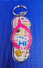 New Souvenir Plastic Keychain Hawaii Flipflop