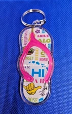 New Souvenir Plastic Keychain Hawaii Flipflop
