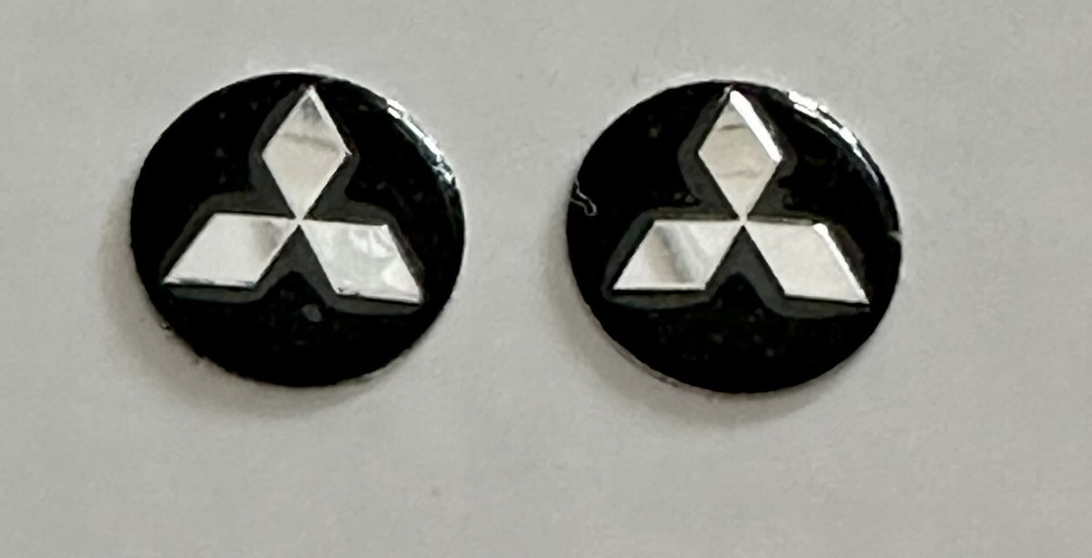 2x 14mm Mitsubishi Key Fob Emblem Sticker Decal Logo Remote Badge 