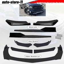 Glossy Black Front Bumper Lip Splitter Lower Spoiler Body Kit For Silverado 1500