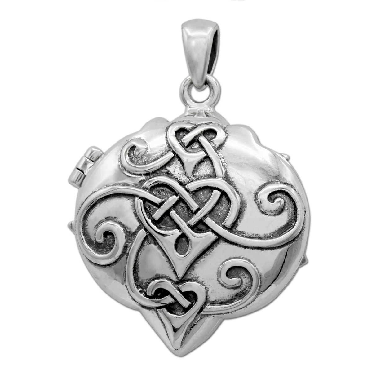 Sterling Silver Heart Pentacle Pentagram Pendant Rainbow Moonstone
