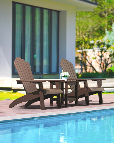 Home Plastic Adirondack Chair Outdoor, Outdoor Fire Pit Chair with Cup Holder, A - Picture 8 of 8