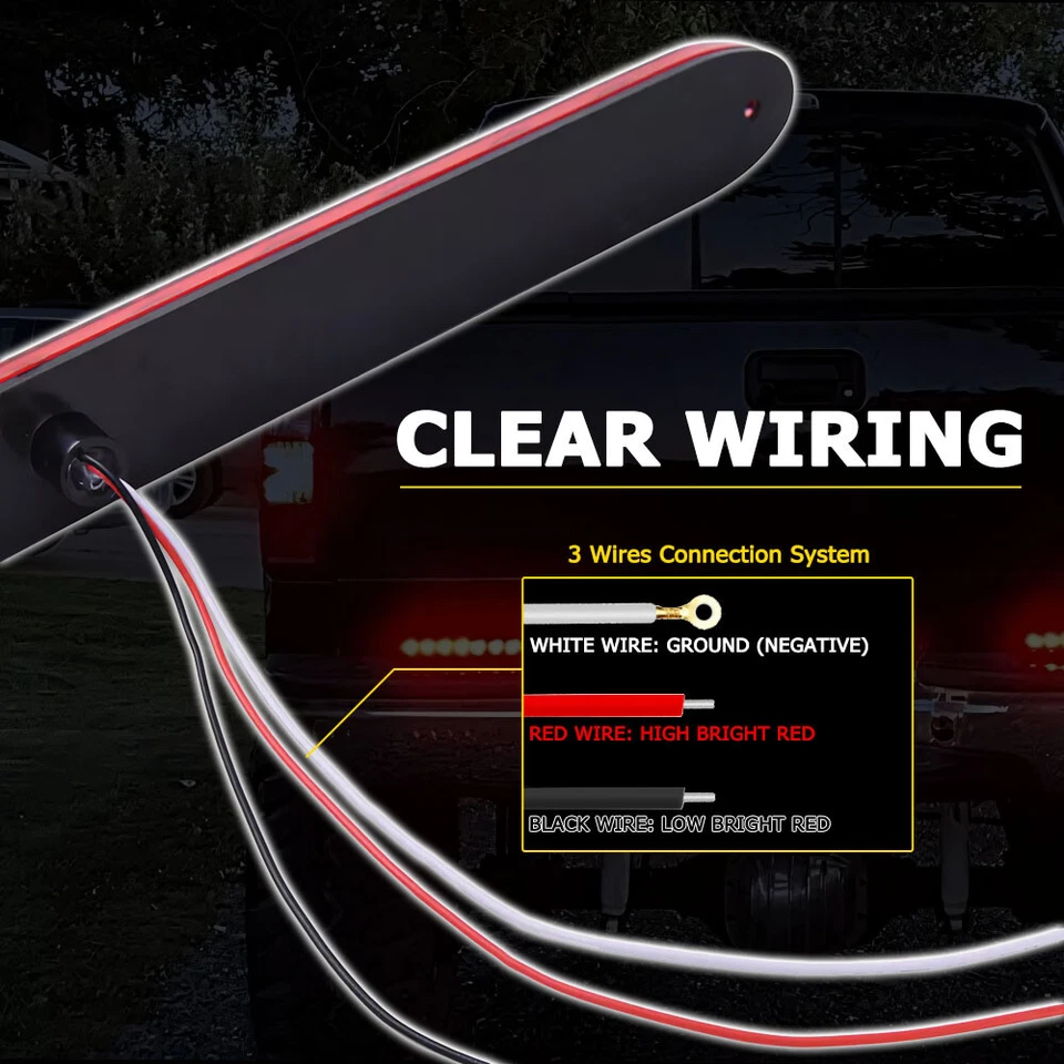 Barra de luces LED para remolque 15" rojo freno de funcionamiento señales de giro secuenciales luces traseras Foto 4 de 4