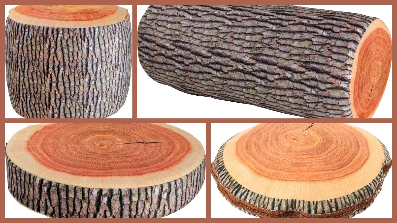 Tree Trunk Bolster Cushion Blanket Stool Children Bedroom Decor
