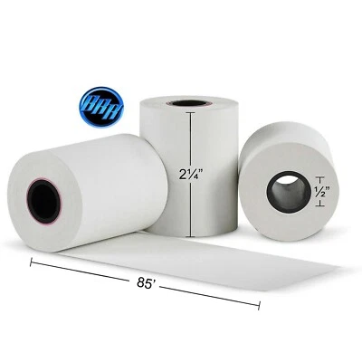BUYREGISTERROLLS® 2 1/4" X 85' THERMAL PAPER 50 ROLLS PREMIUM FD130 THERMAL PAPER BPA FREE