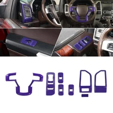 Inner Air Vent Steering Wheel Window Trim Cover Set For Ford F150 15-20 Purple